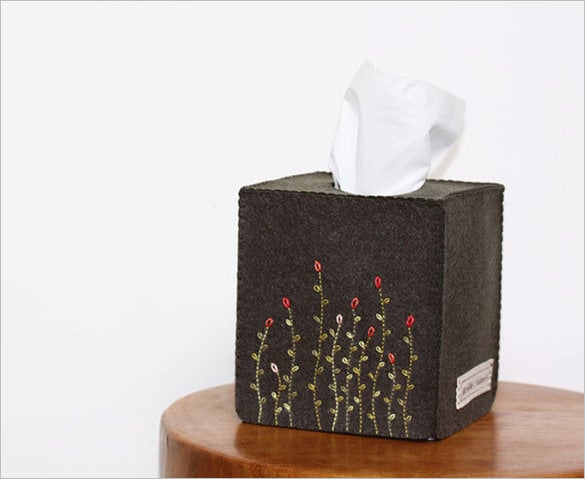 nikkies felt swaying flower tissue box cover template
