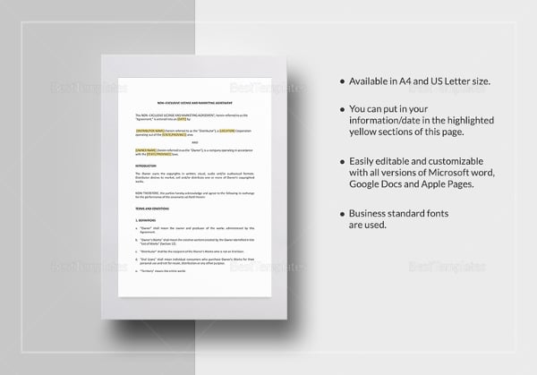 non exclusive marketing agreement template