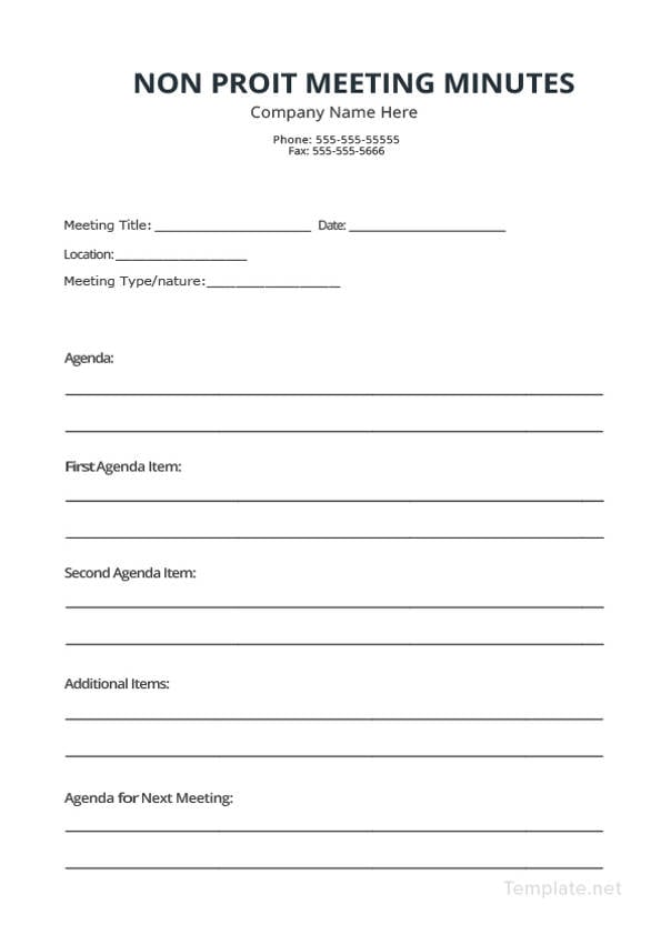 non profit meeting minutes template
