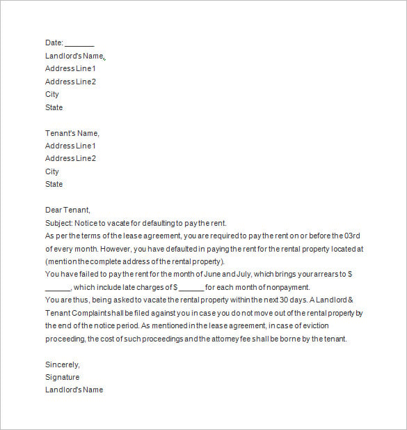 Sample Letter To Vacate Rental Property from images.template.net