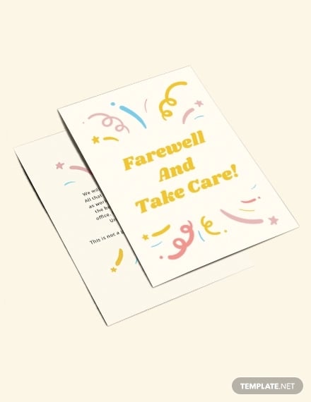 office farewell card template