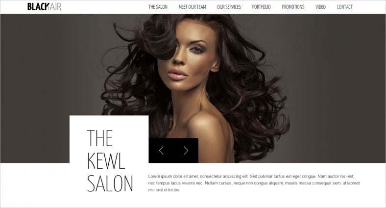 one page html5 template for hair salons 788x