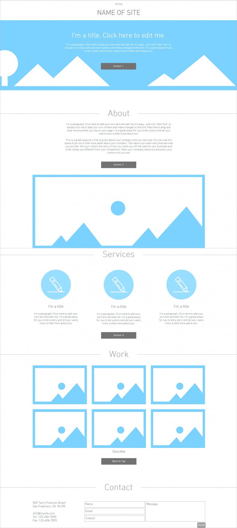 One Page Layout HTML5 Template 788x1754