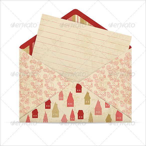 open envelope with letter eps template