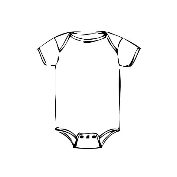 outline of a baby onesie template