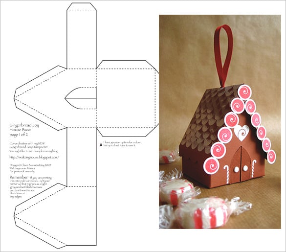 papercraft gingerbread house template