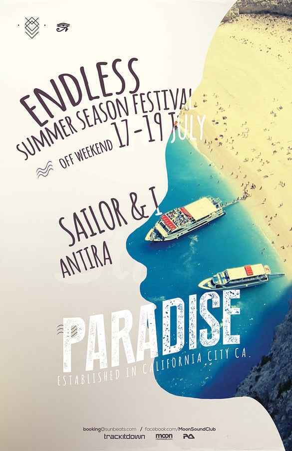 paradise summer beach party flyer template