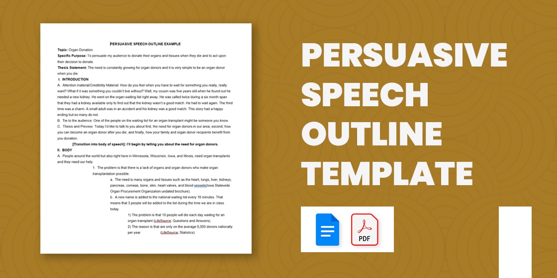 persuasive speech outline format