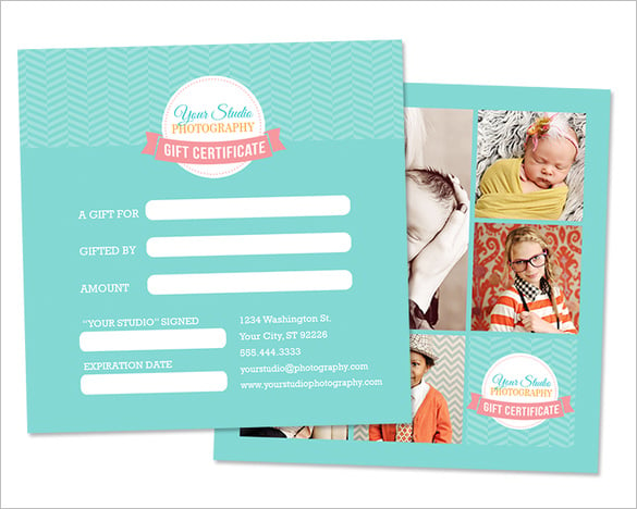 photo session gift certificate template download