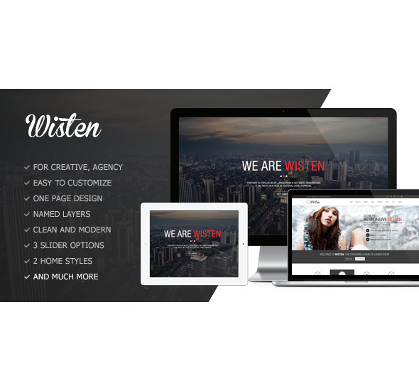 photography wisten one page psd theme