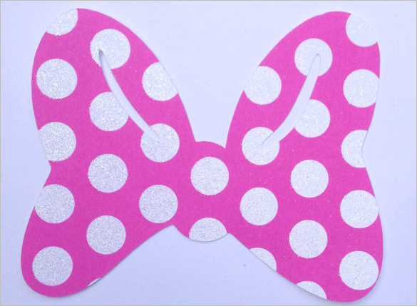 minnie mouse pink polka dot bow cut out