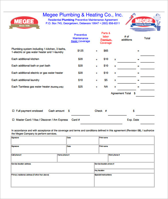 11+ Plumbing Contract Templates in MS Word PDF Google Docs Pages