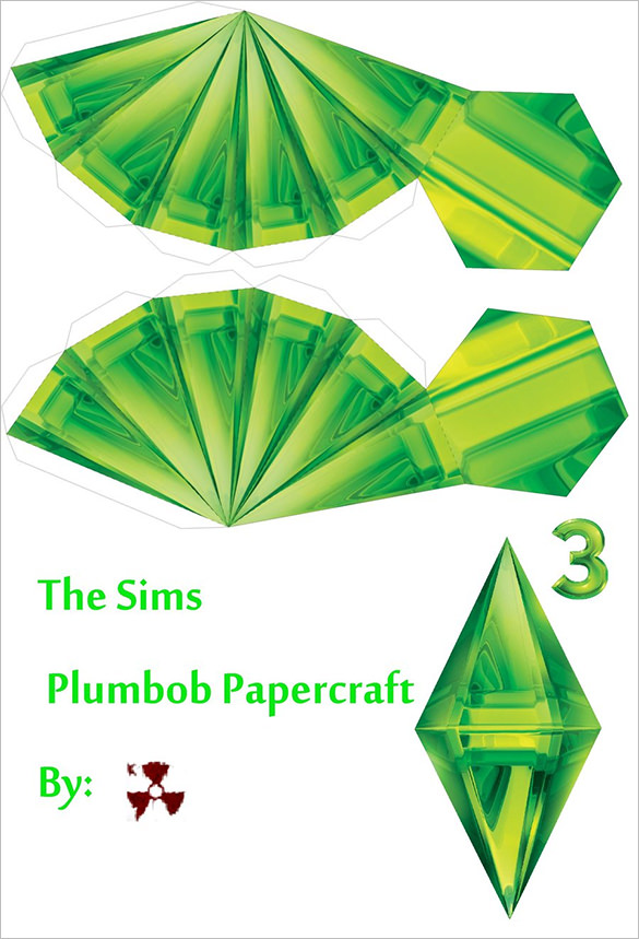 plumbob papercraft template free