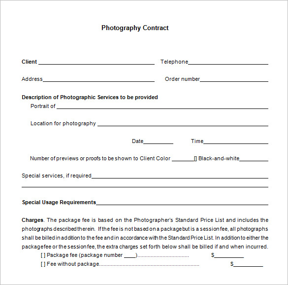 9+ Commercial Photography Contract Templates - Free Word, PDF Formats ...