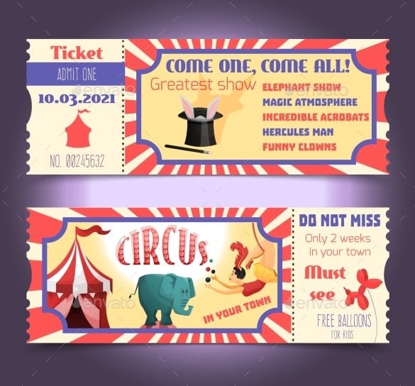 printable circus ticket for kids