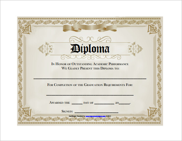 Diploma Certificate Template 25 Free Word PDF PSD EPS InDesign 