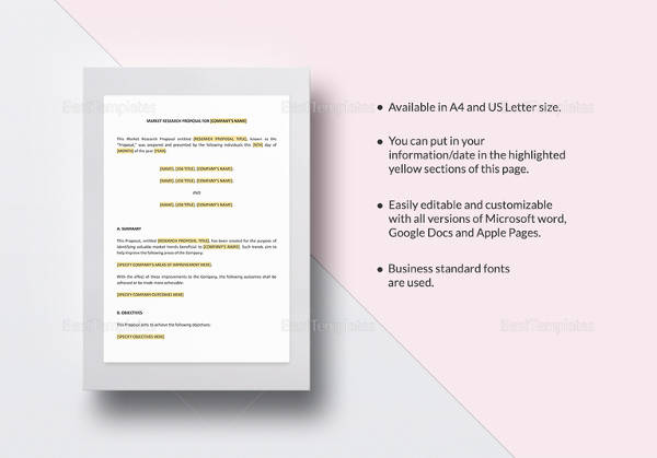 marketing research proposal template free download