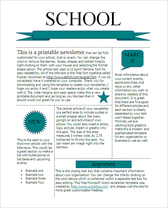 32-free-printable-a4-newsletter-templates-for-school-and-community-noticeboard