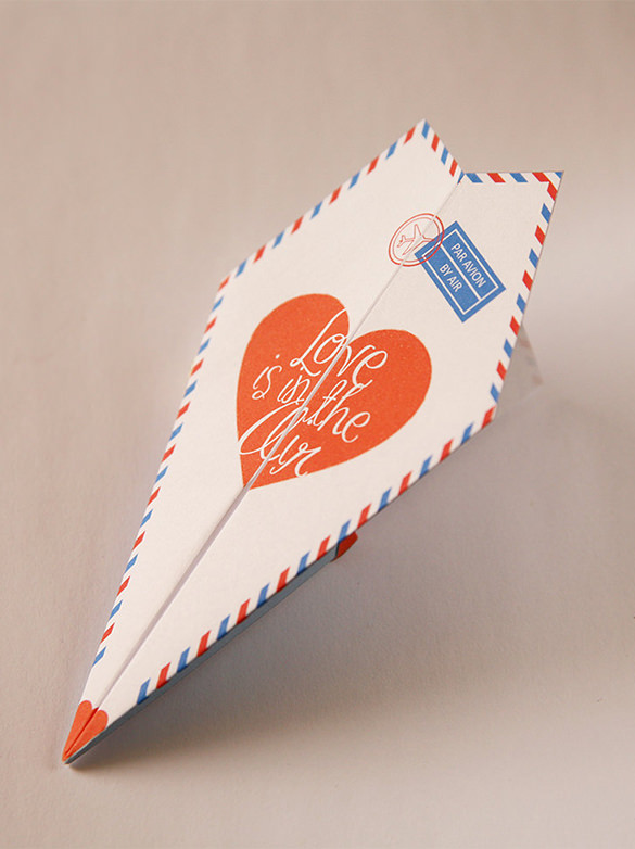 printable paper airplane anniversary card template