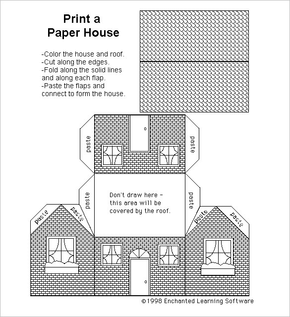 Free Printable Paper Dollhouse Template - Printable Templates Free