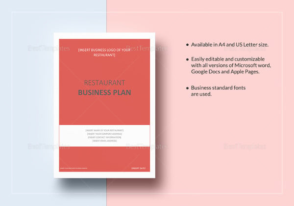 printable restaurant business plan template