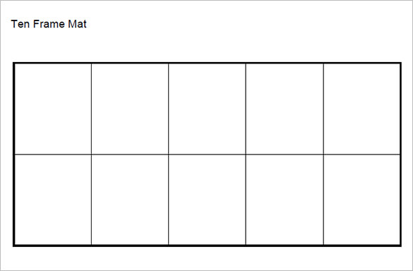 printable ten frame mat template