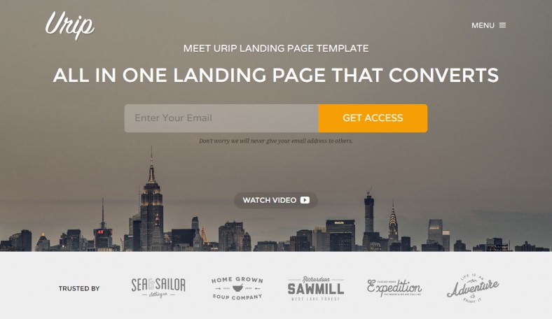 professional html landing page template 788x
