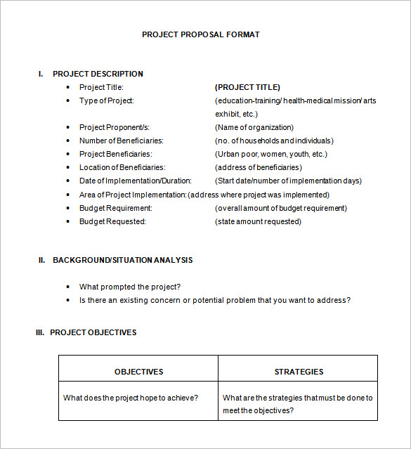 project proposal format