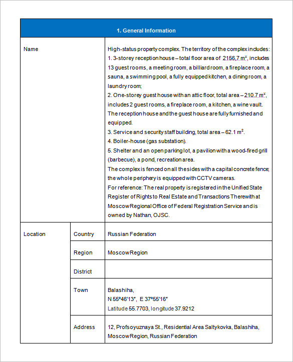 real estate investment proposal template