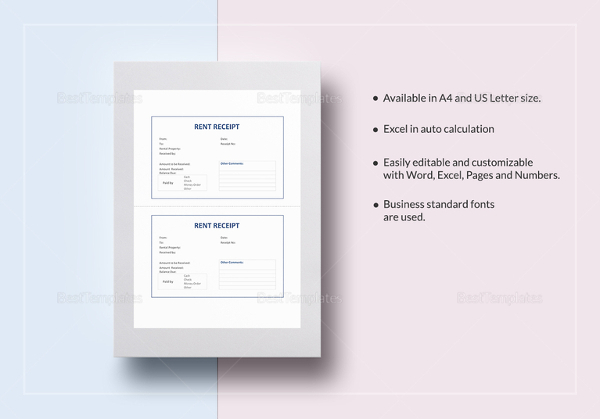 rent receipt template