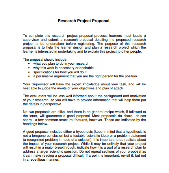 16 Research Proposal Templates DOC PDF Excel