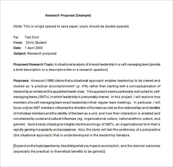 research proposal example