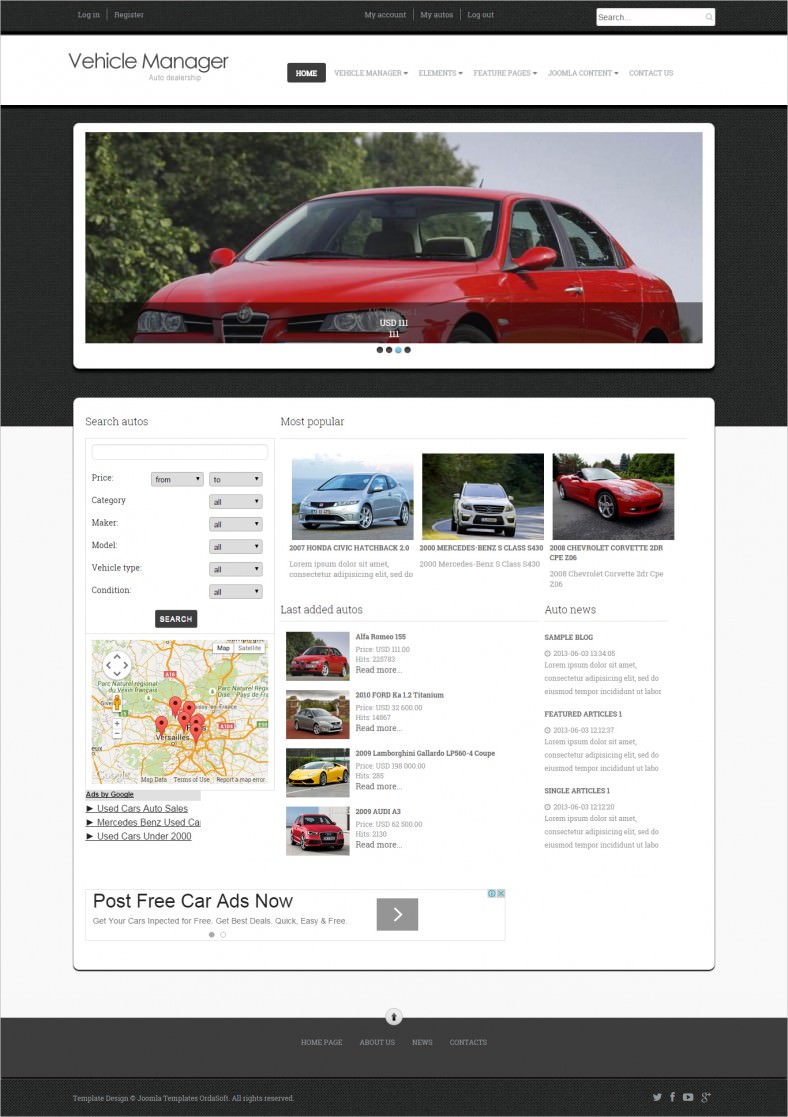 responsive design auto dealership joomla template 788x
