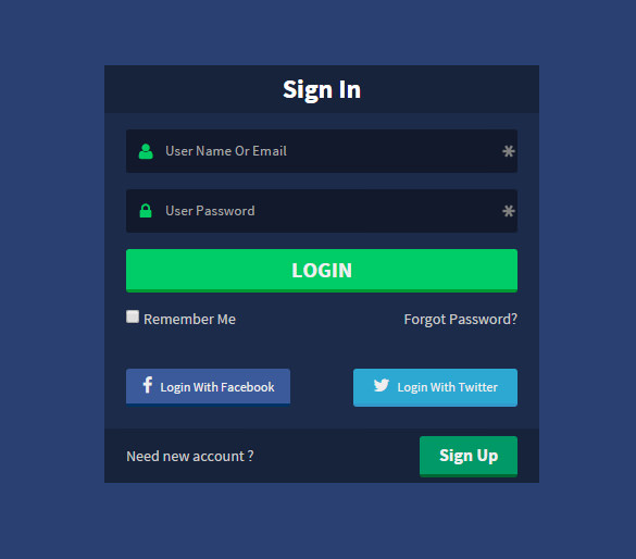 retina ready html5 login form template