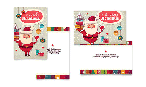 retro santa greeting card template download