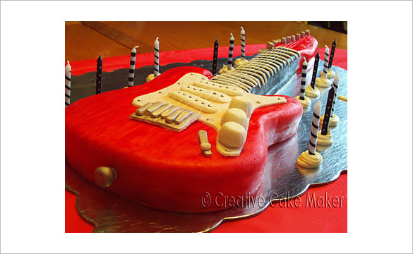 14+ Awsome Guitar Cake Templates &amp; Designs