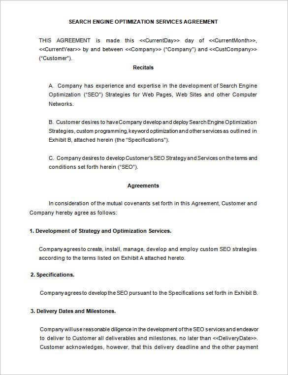 5+ SEO Contract Templates DOC, PDF