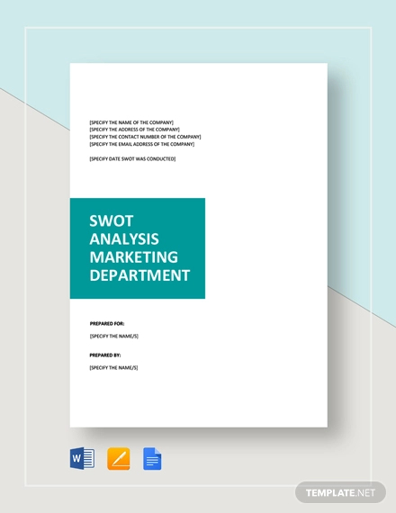 swot analysis for marketing template