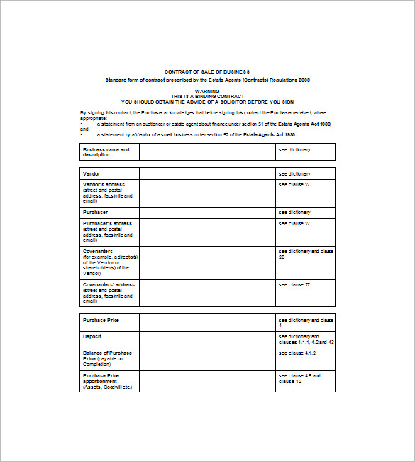 Sales Contract Template