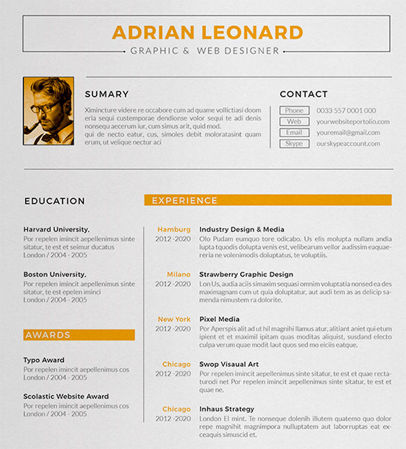 Sample Designer Resume Template