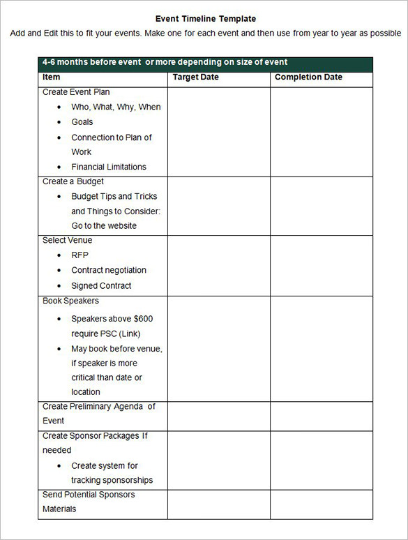 12+ Event Timeline Templates - Free Sample, Example, Format Download