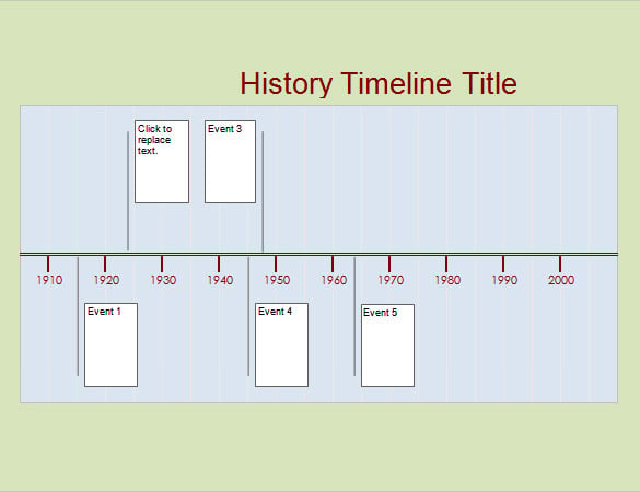 sample history timeline template excel