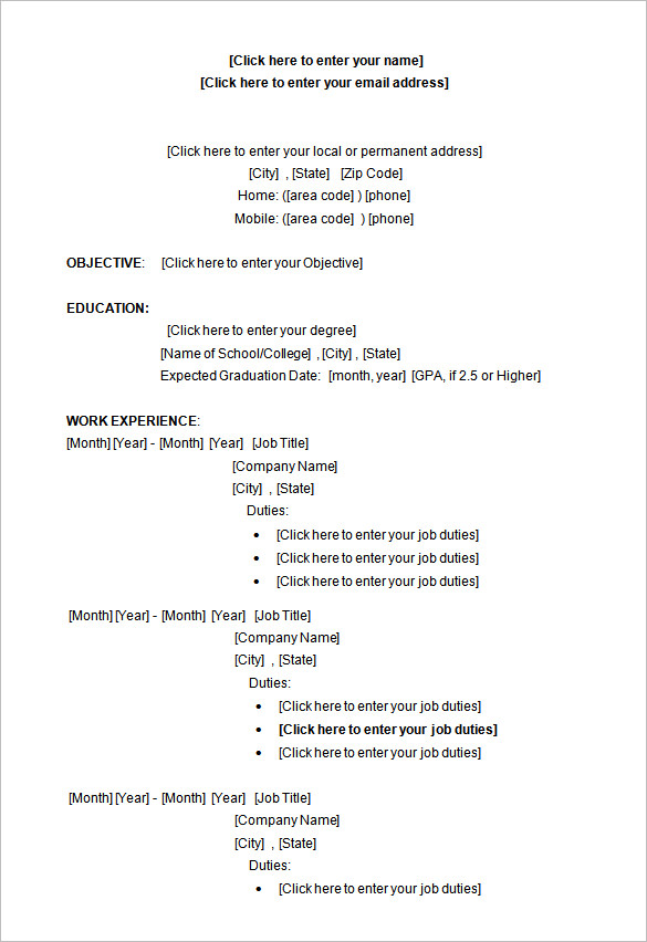 Resume Template For Ms Word 2007 from images.template.net