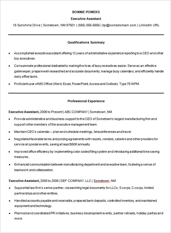 2006 resume format