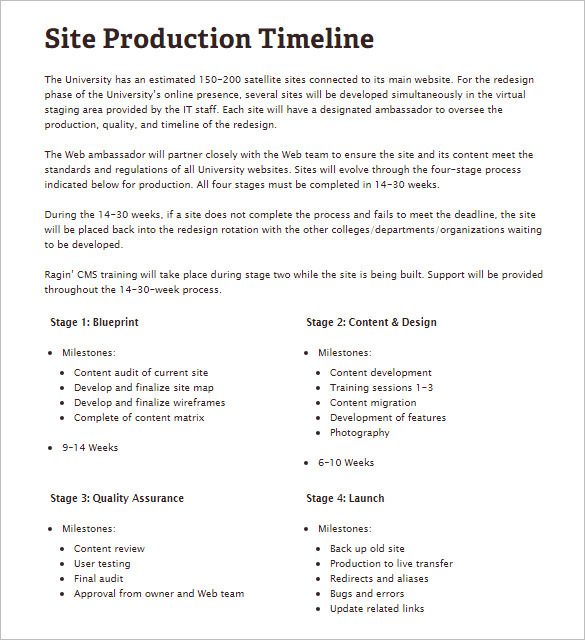 9+ Production Timeline Templates PSD, DOC, PPT