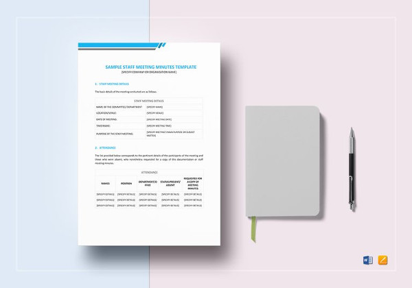 sample staff minutes of meeting template