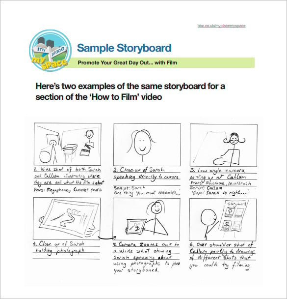 sample storyboard format in pdf
