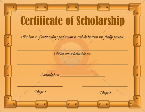 scholarship certificate template free design