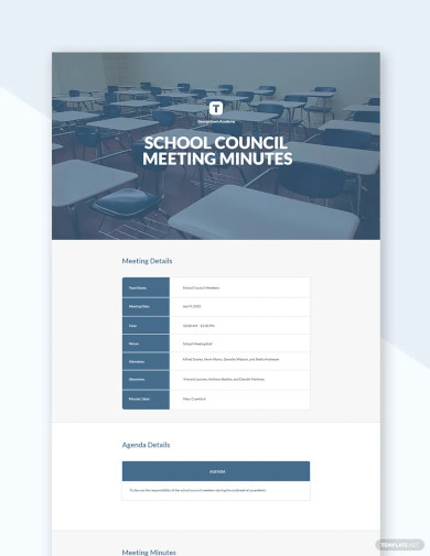 school council meeting minutes template