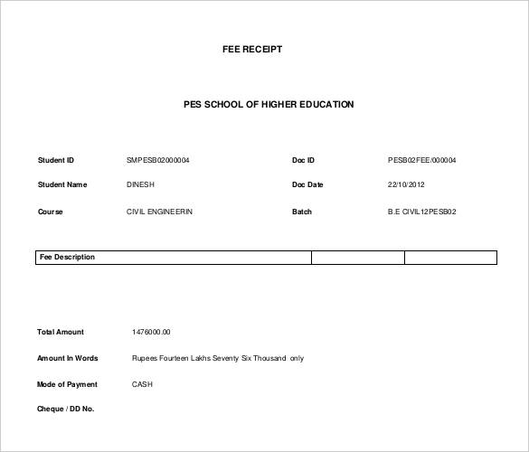 receipt template 122 free printable word excel pdf